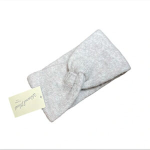 Universal Thread Women's Knit Wide Headband Ear Muff soft gray pink One Size